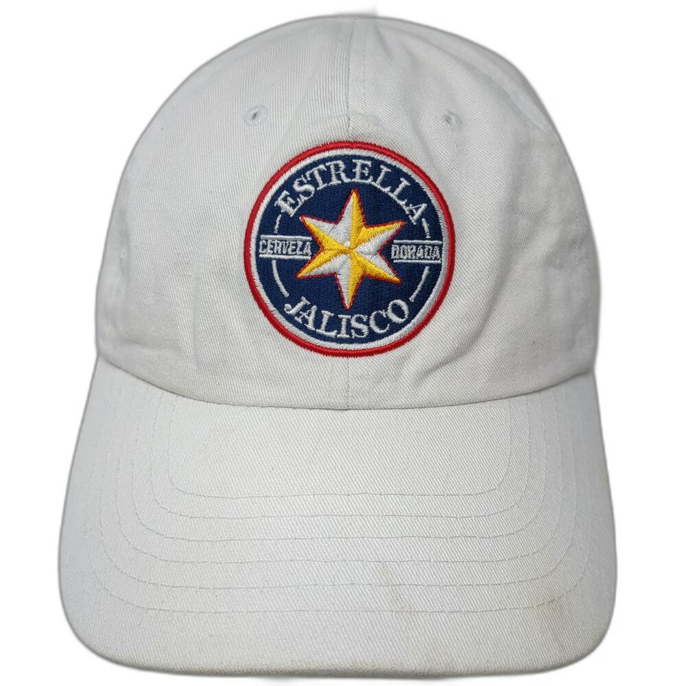 Quake City Caps Estrella Jalisco White Baseball Cap One Size Embroidered Logo